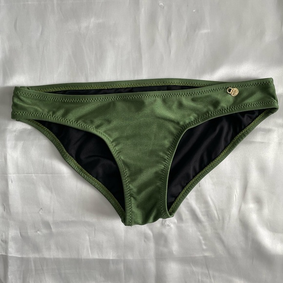 I⭐nsight Womens Size Medium Green Shiny Metallic Bikini Bottom - Picture 2 of 12